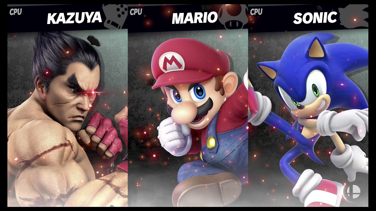Super Smash Bros. Ultimate - Kazuya vs Mario vs Sonic