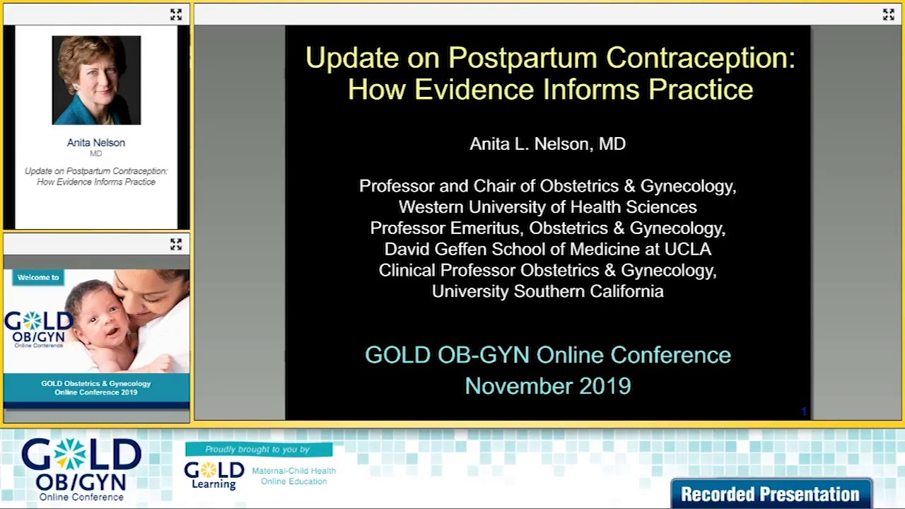 Anita Nelson on Postpartum Contraception | GOLD Obstetrics 2019 Speaker