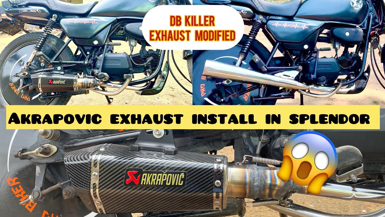 DB Killer Akrapovic Exhaust Install In Splendor / Splendor Silencer Modified 2024 / Exhaust Modified