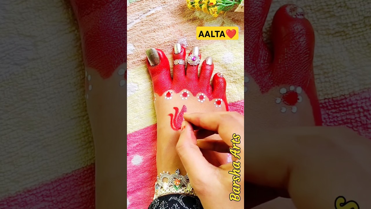 🔥 New Simple Payer Alta Design ❤️ | alta on feet|alata desain #shortvideo #trending #odiasong #alta