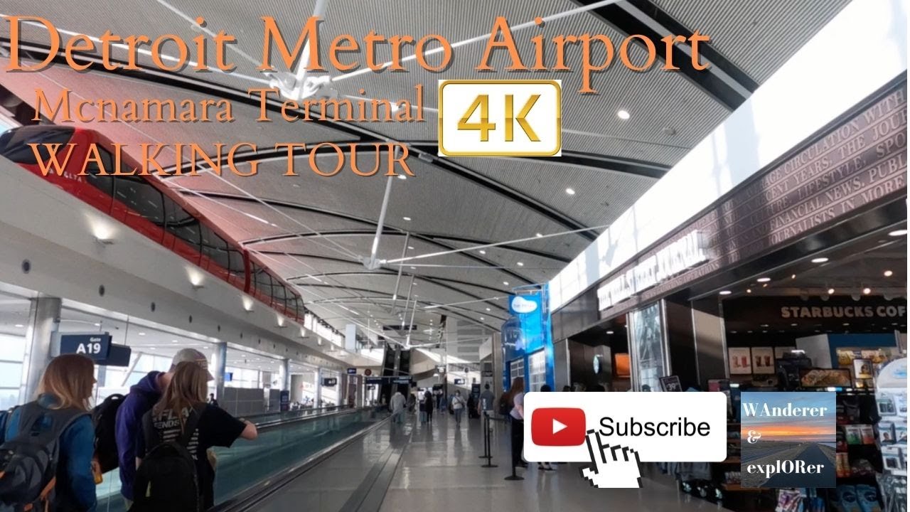 Detroit Metro Airport✈️  | 4K🚶🏽‍♂️Walking Tour | McNamara Terminal