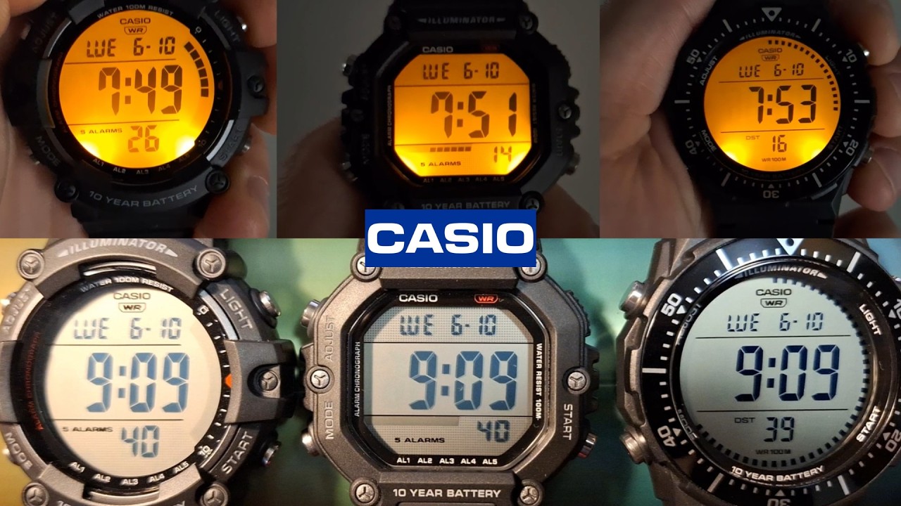 Bardzo czytelne zegarki Casio - AE-1500, AE-1600 i AE-1700 - Zestawienie - Por&oacute;wnanie