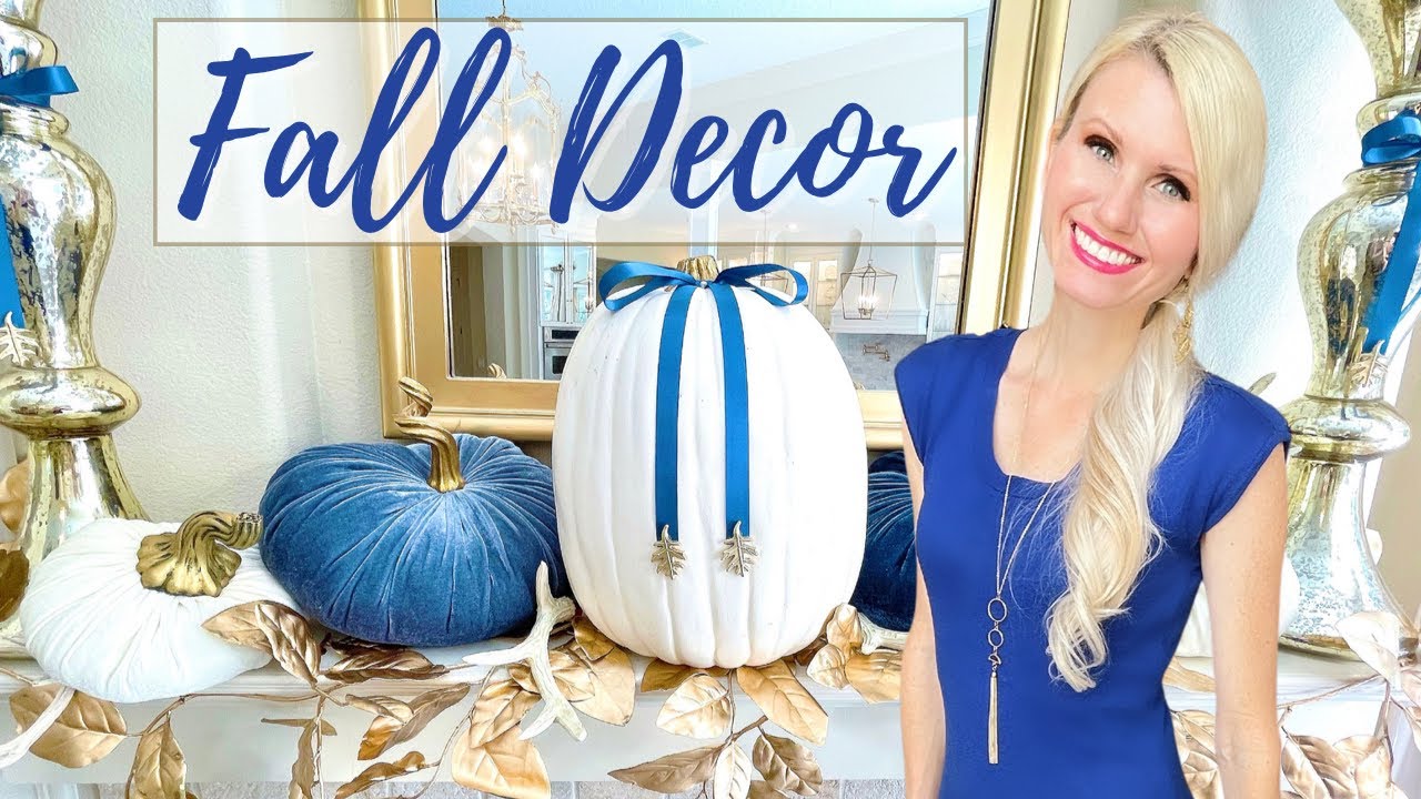 AMAZING FALL DECORATING DIYS | BLUE & WHITE AUTUMN DECOR | DECORATE WITH ME 💙
