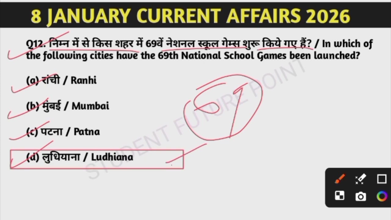 8 JANUARY CURRENT AFFAIRS 2026 | all exams most important current affairs #currentaffairs 