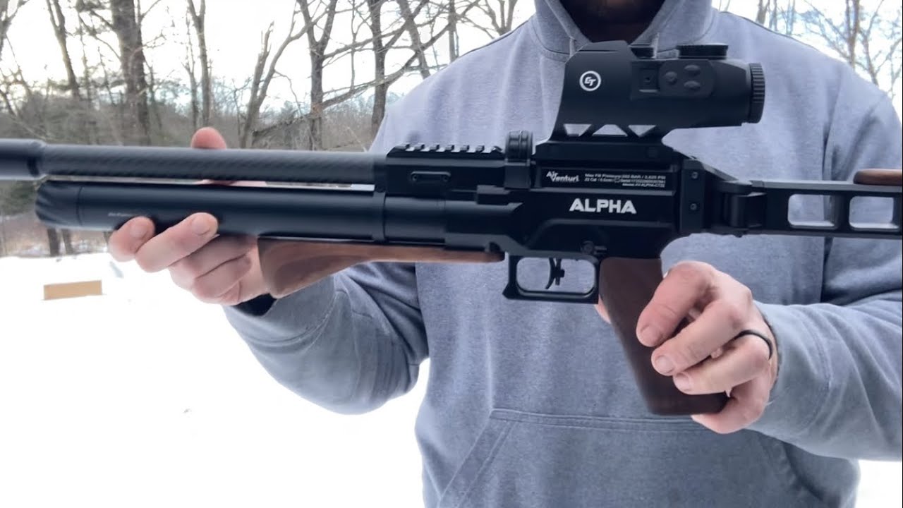 Air Venturi Alpha first custom wood furniture and ringing steel @ 45 yards 