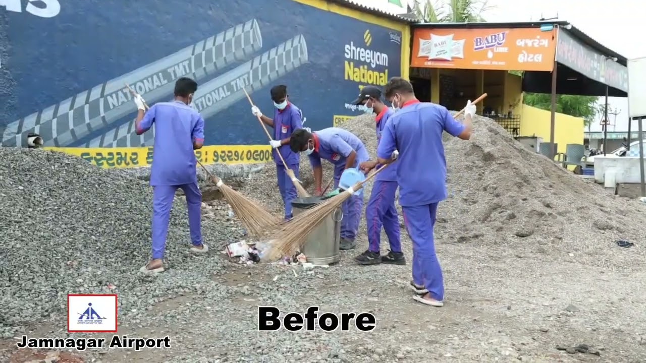 Cleanliness drive was organised by AAI, Jamnagar Airport.
