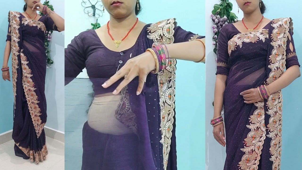 Different style saree draping | How to wear party style saree draping | step by step saree draping 