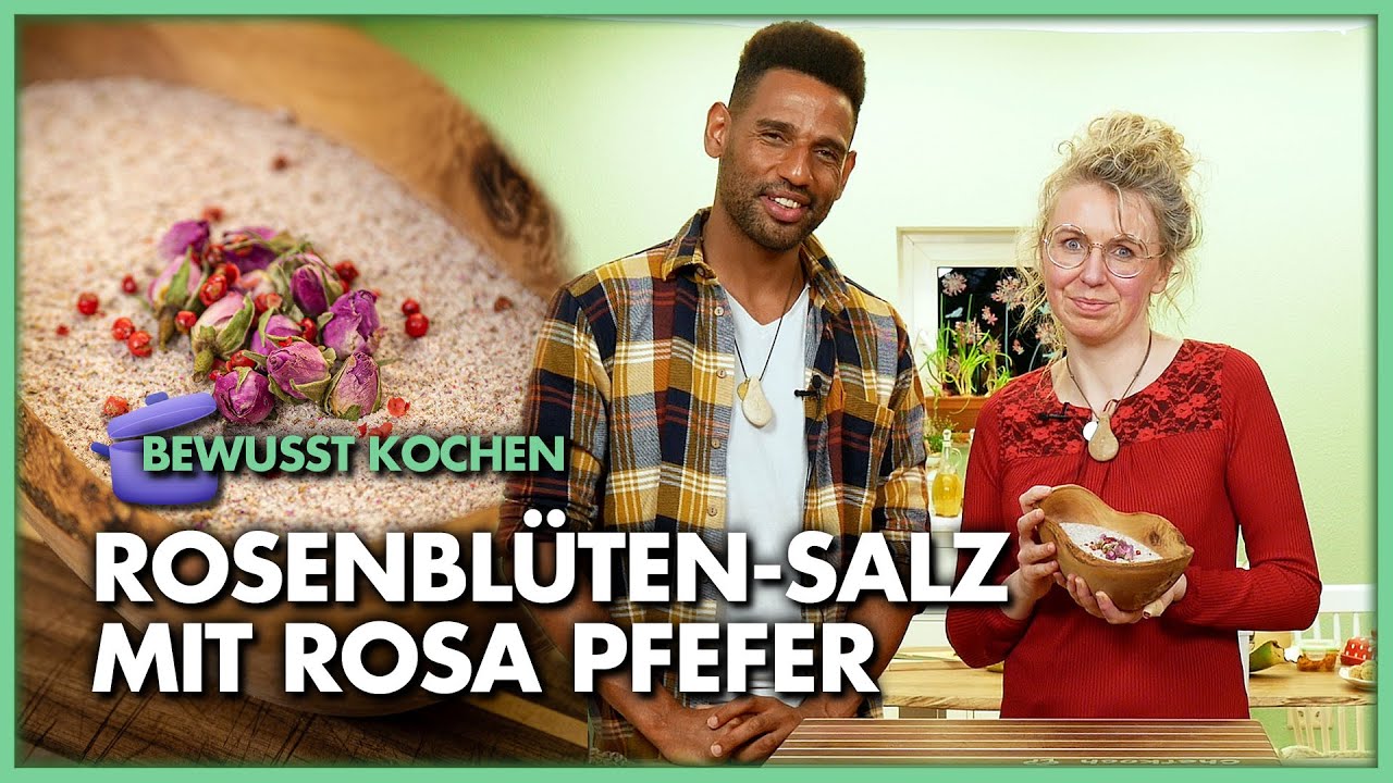 Rosenblüten Salz mit Rosa Pfeffer - einfach selbst gemacht und nicht nur für vegane Rohkostrezepte