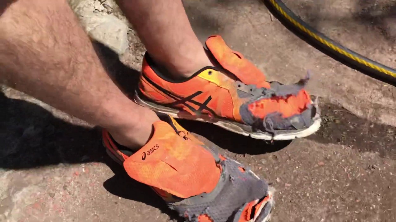 Doing Yard Work Wearing My Hot Trashed Asics Running Shoes-3