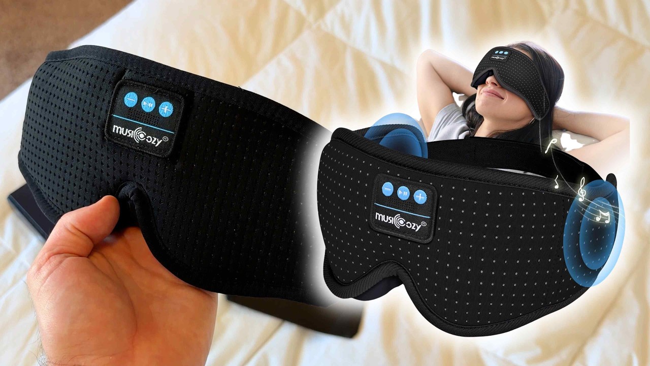 Bluetooth White Noise Sleep Mask Headphones for Side Sleepers | 3D Wireless Eye Mask
