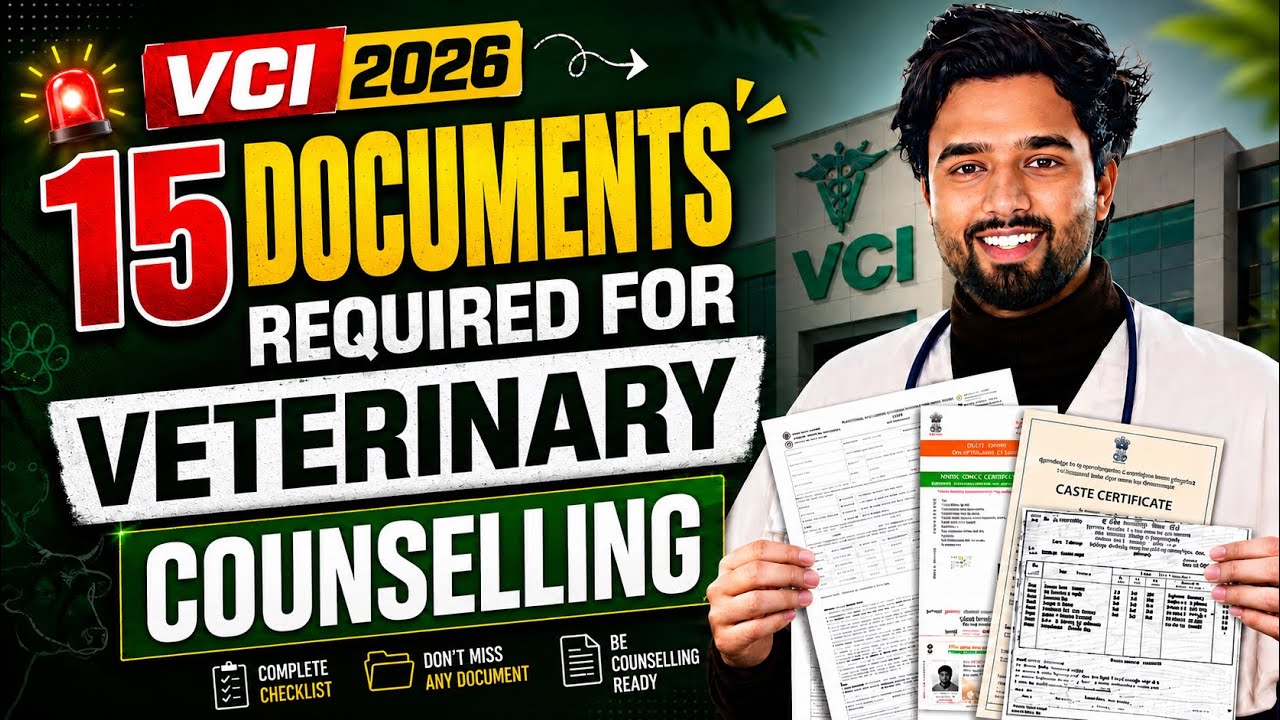 Documents required in Veterinary Counselling, State and VCI 2026 #vci #neet2026 #veterinary 