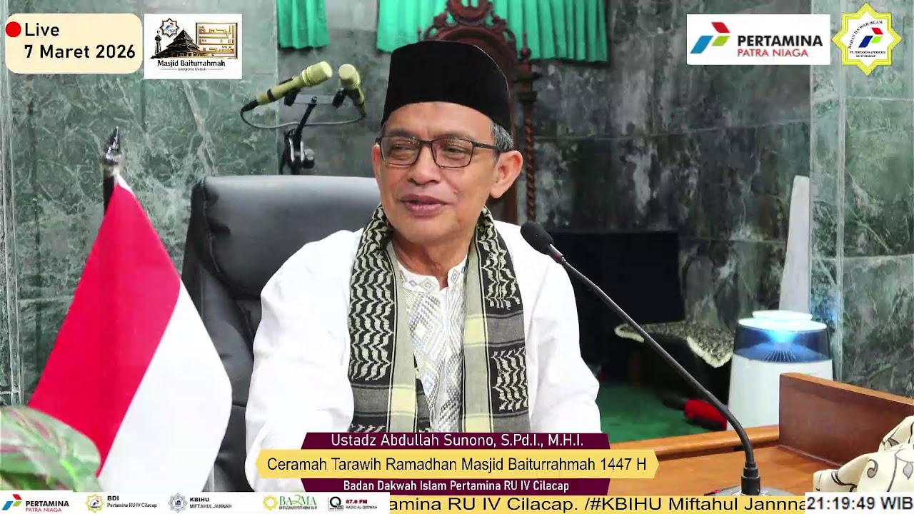 Ceramah Tarawih Ramadhan Masjid Baiturrahmah 1447 H., Ustadz Abdullah Sunono, S.Pd.I., M.H.I.
