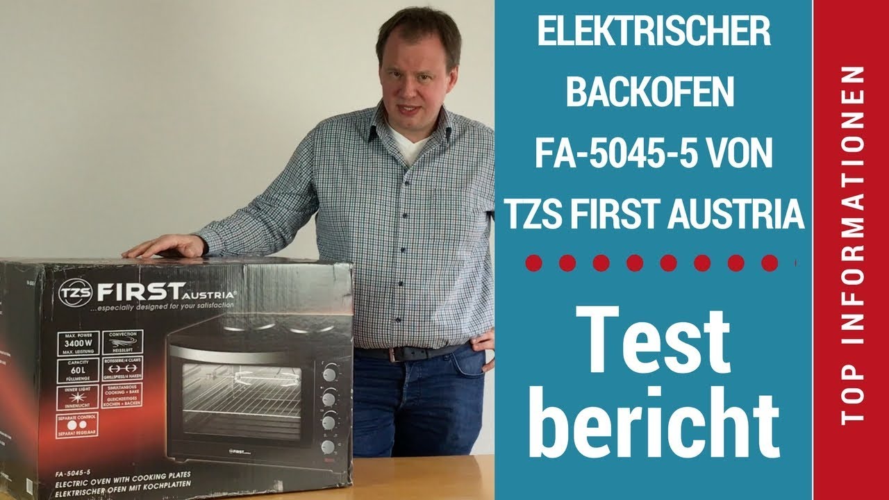ᐅ Unboxing-Video des 60-l-Mini-Backofens „FA-5045-5“ mit Kochfeldern von TZS First Austria ☑
