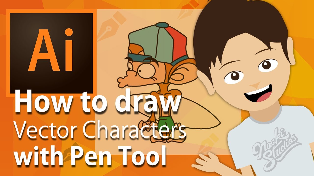 Adobe Illustrator tutorial - How to draw vector characters with Pen Tool