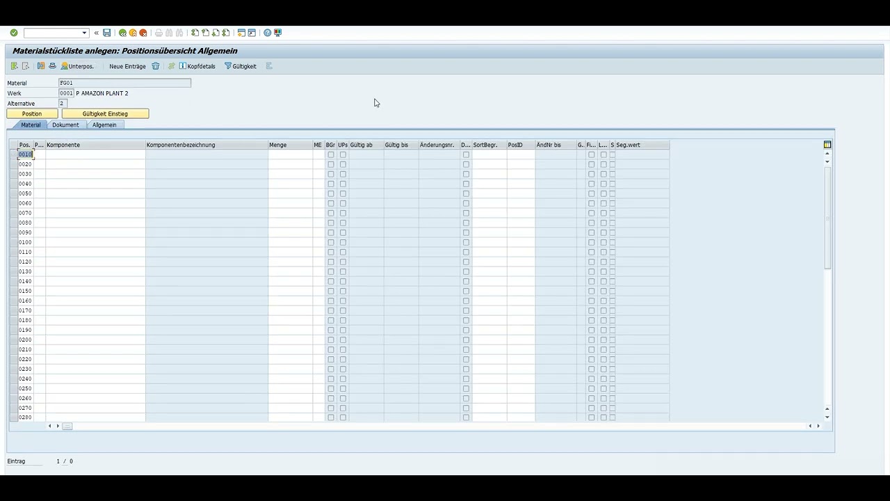 SAP PP S/4 HANA : Stückliste anlegen CS01 #Deutschland#Schweiz#Österreich