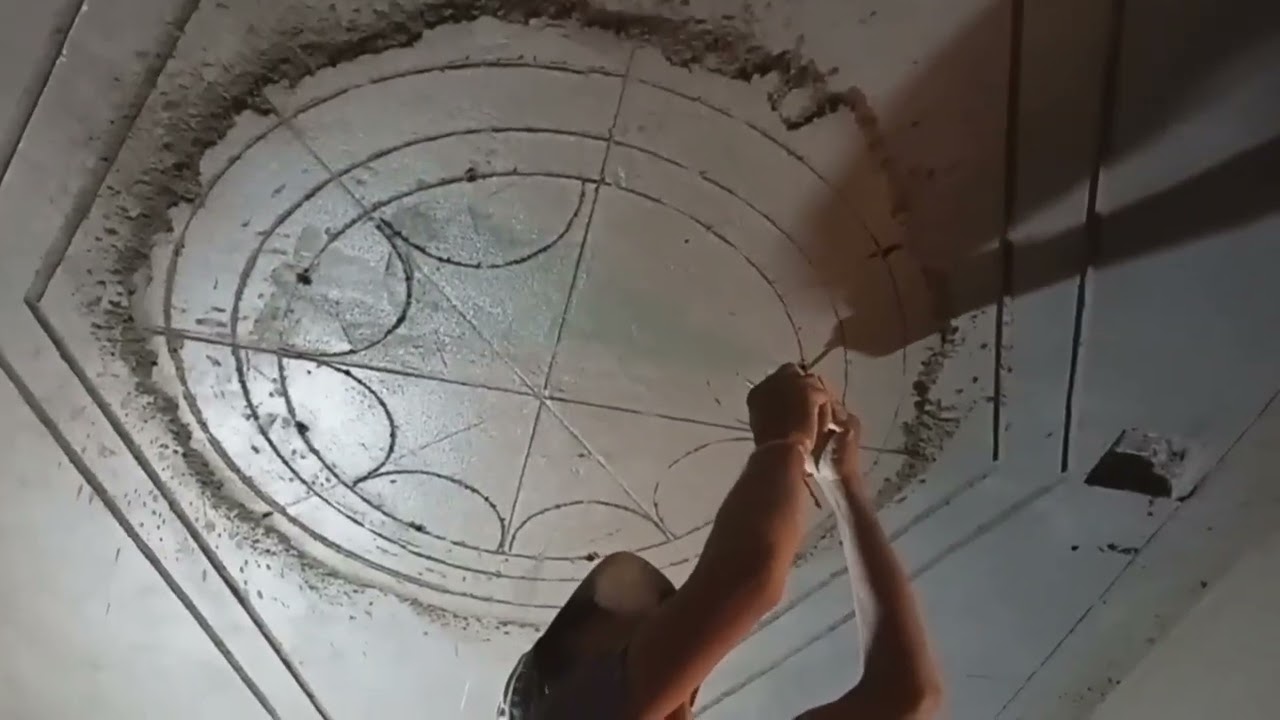 cement ceiling flower in hall designing// સિલીંગ ફુલ ડીઝાઈન//2022//