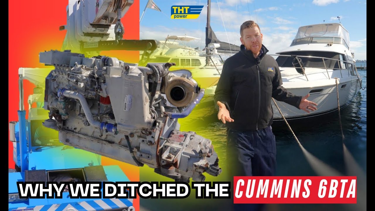 Carver Voyager 37: снятие судовых двигателей Cummins 6BTA и установка НОВЫХ FPT NEF 400 | THT Power