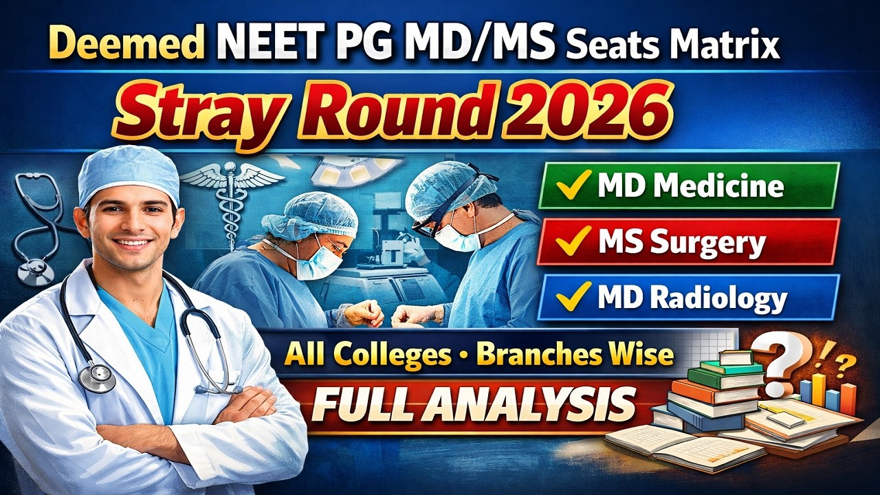 Deemed NEET PG MD/MS Seats Matrix Stray Round 2026 All Colleges Branches Wise Full Analysis