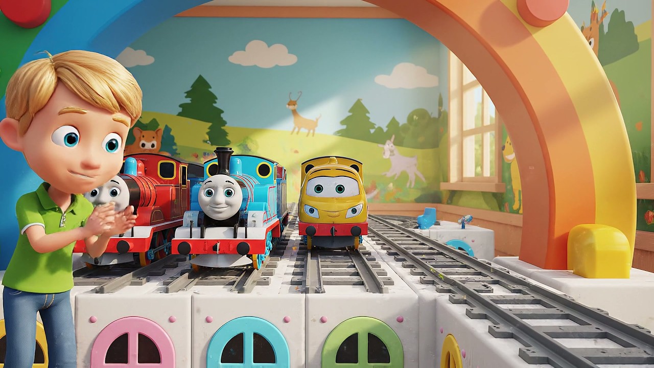 Cinco Pequeños Trenes de Juguete Clic Clic | Canciones Infantiles y Rimas para Niños