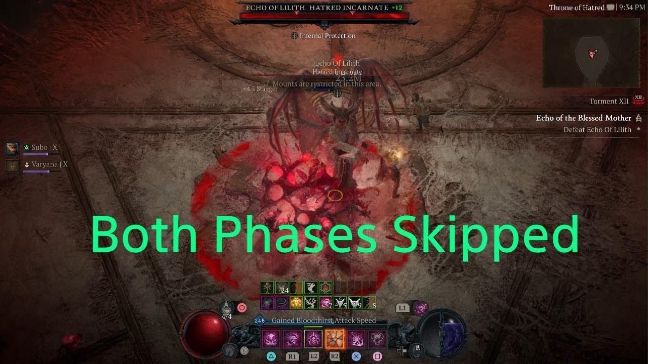 Eviscerate Warlock vs T12 Uber Lilith full skip - Diablo 4 Season 13 (ps5)