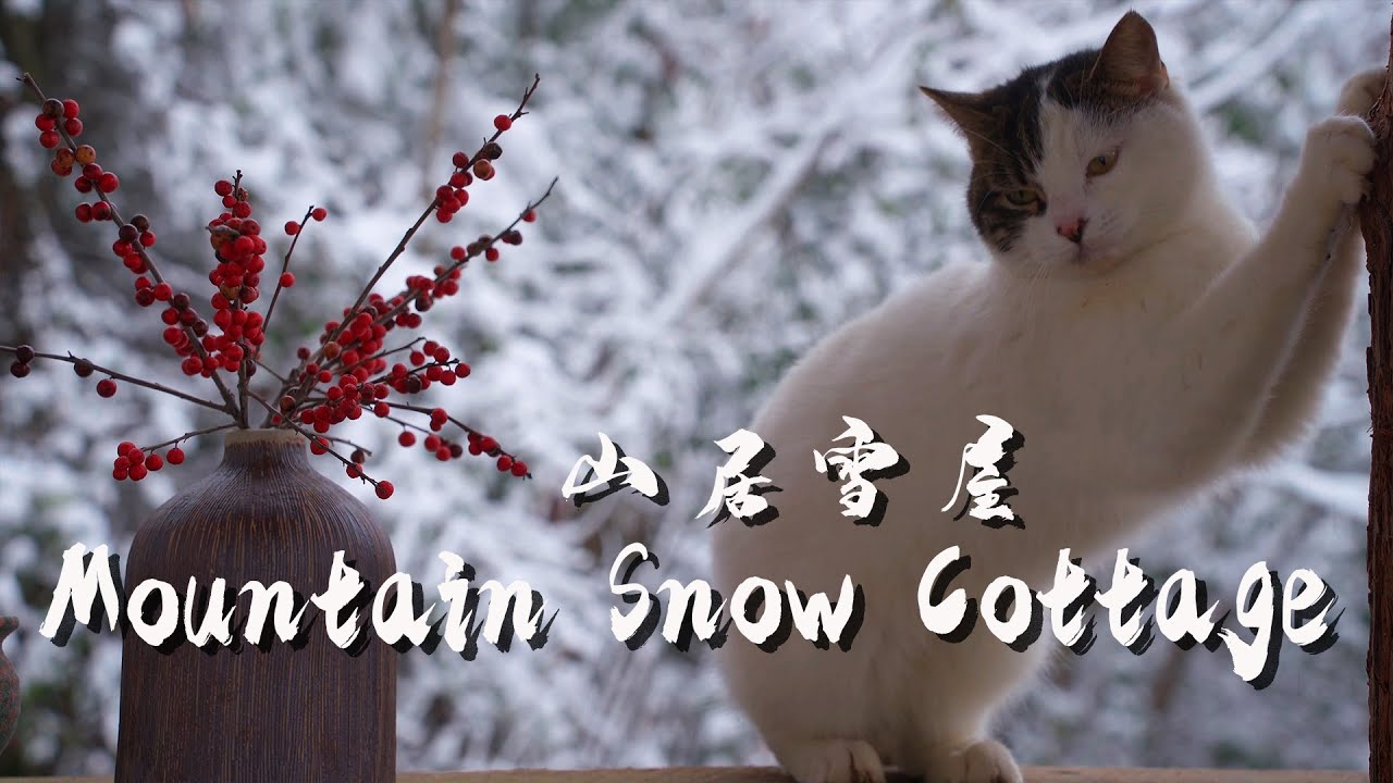 Mountain Retreat. Cottage. Snowy Scene | Will You Join Me for a Drink as Evening Snow Approaches?