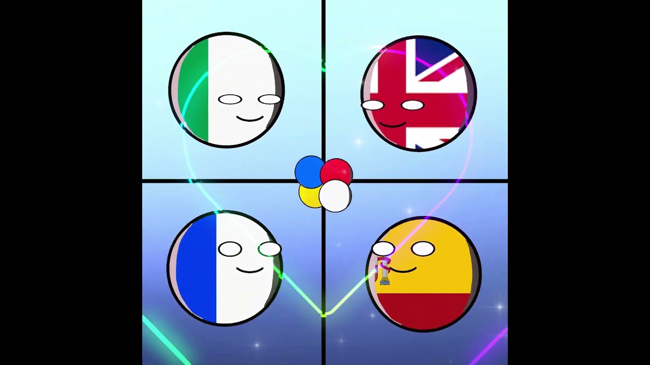 History of 4 countries  #countryballs #uk #italy  #spain  #france