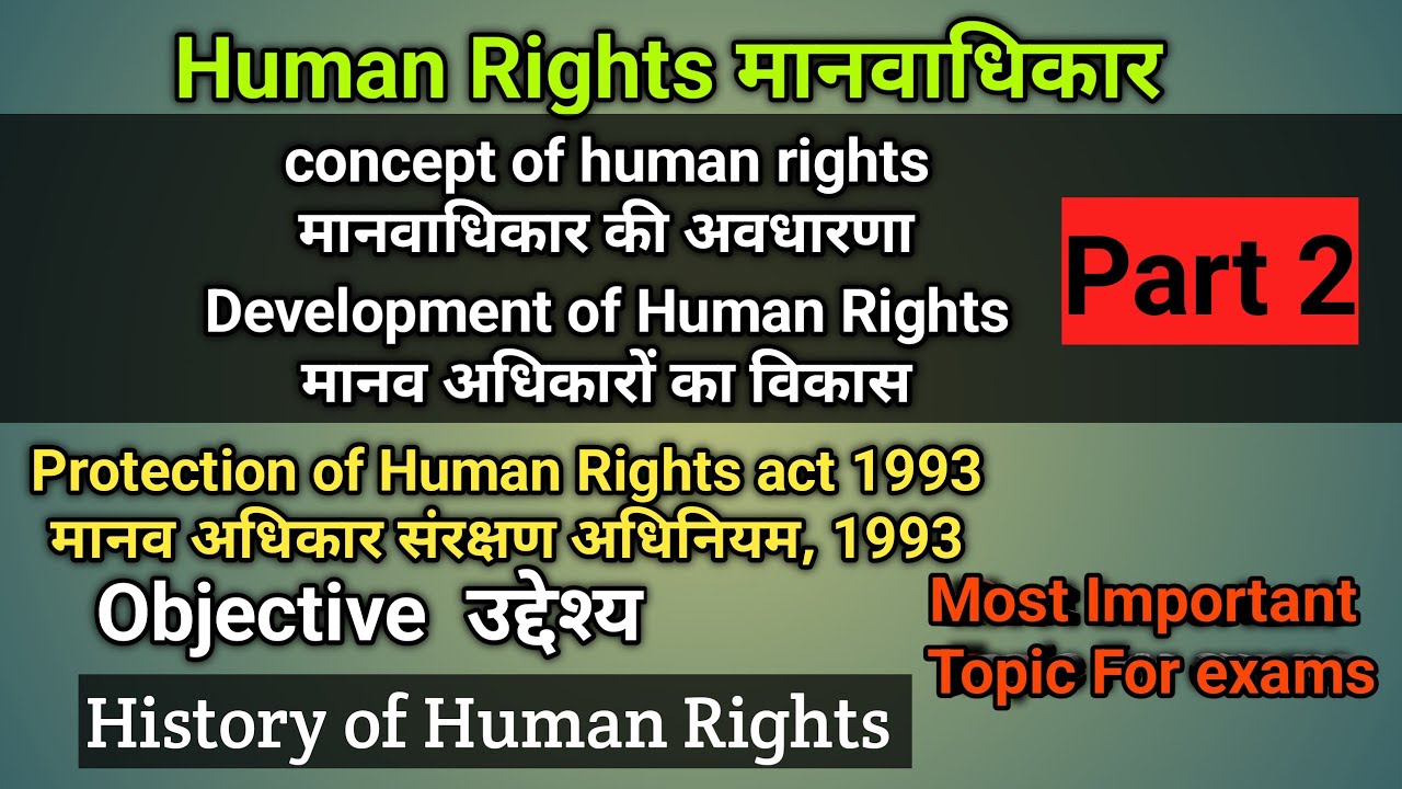Human Rights ,Object, Types and it's Concepts or Development of Human Rights   #Part 2