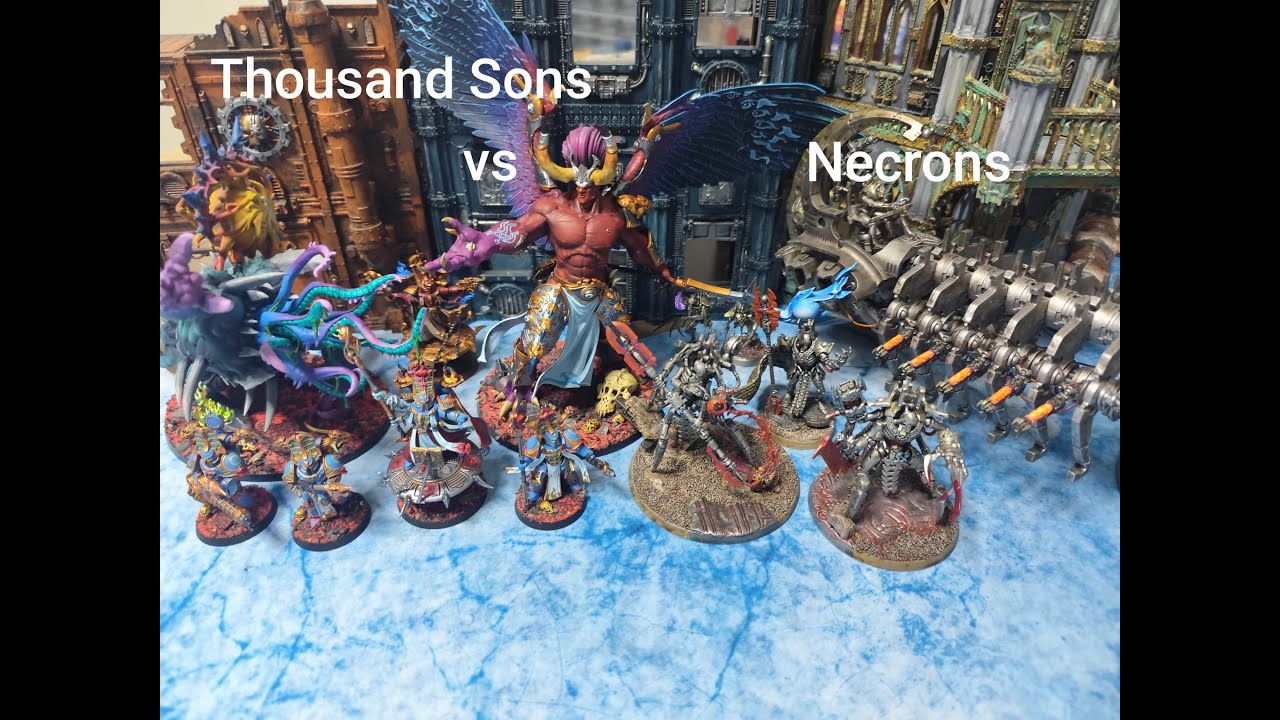 Necrons vs Thousand sons Warhammer 40k Battle Report deutsch 10 Edition