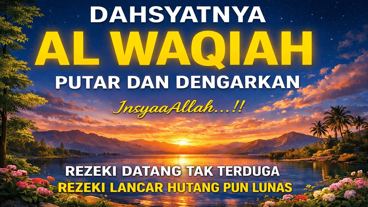 Bacaan Al Quran Merdu Surat Al WAQIAH, Dengarkan ! REZEKI DATANG TAK TERDUGA HUTANG PUN LUNAS