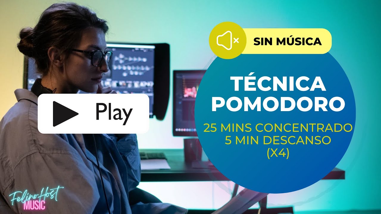 📚 Técnica POMODORO Sin Música  🔔  25/5 (x4) [Dev With Me]