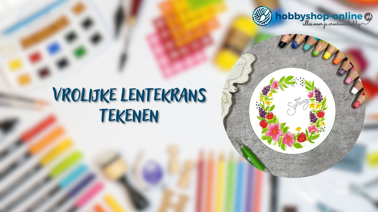 Vrolijke lentekrans tekenen | Stabilo Woody