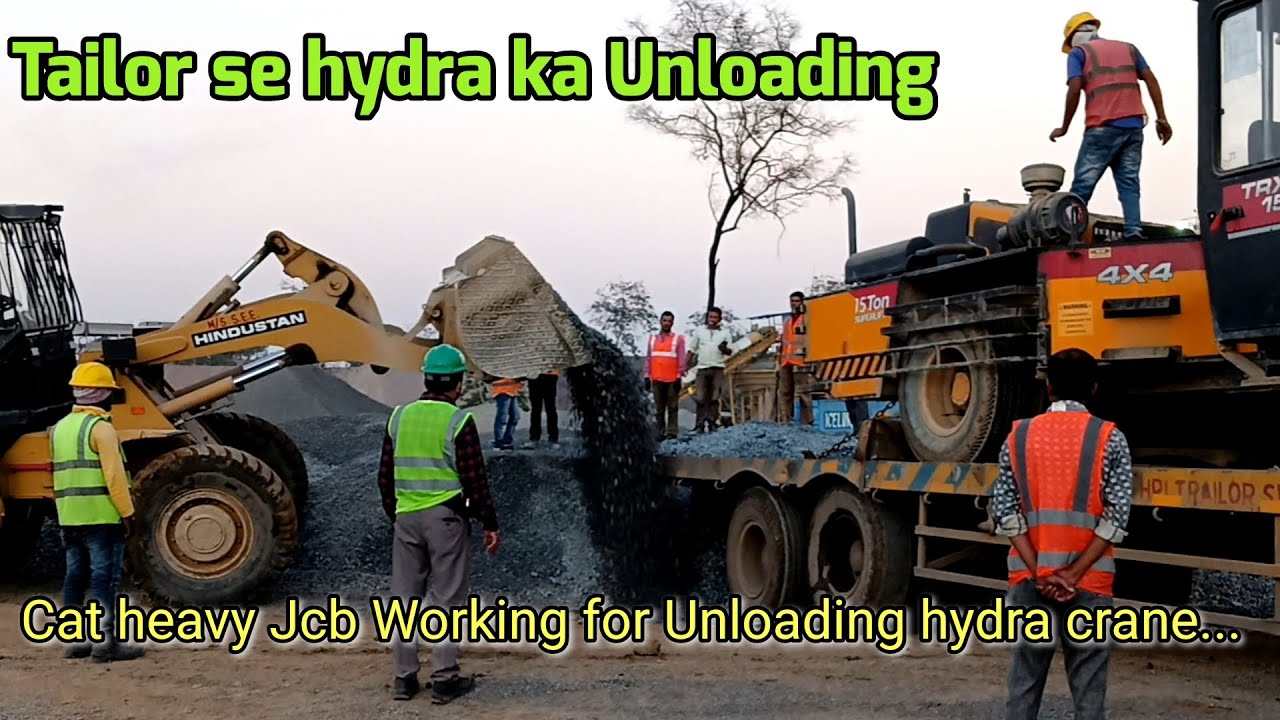 Cat Heavy Jcb Working to unloading hydra 🔥 || Cat  heavy jcb Performance 💯 || Machinery Junction