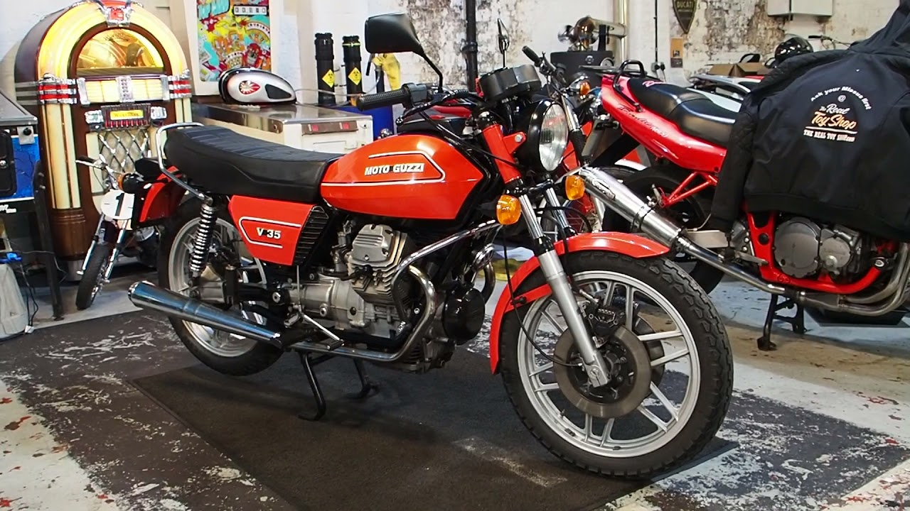 Moto Guzzi V35 ,restored ,walk around and start 1979 classic beauty