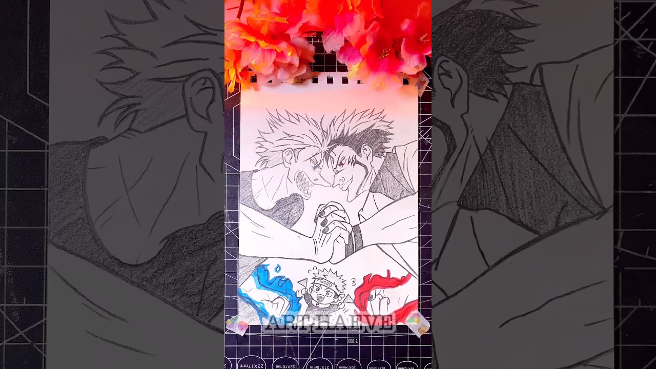 Drawing Gojo x Sukuna✨#shorts #jujutsukaisen #animedrawing #gojosatoru
