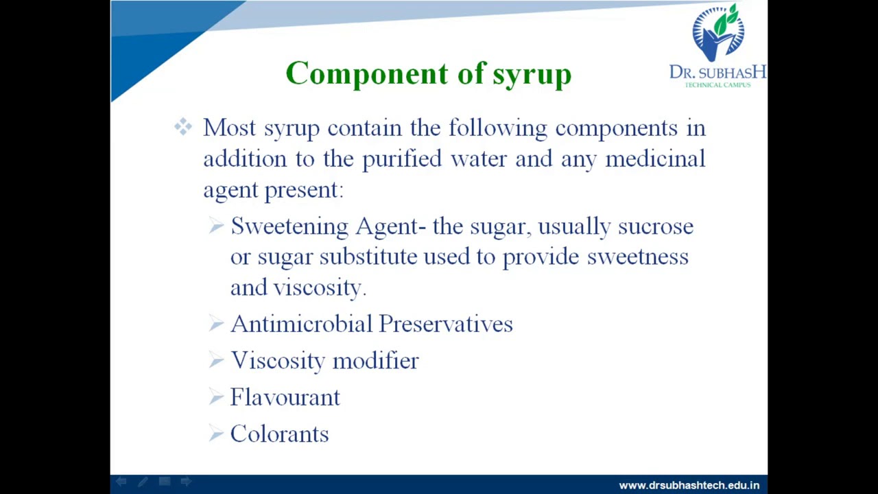 Lecture-11 Advantages and Disadvantages of Syrup By Payal N. Vaja