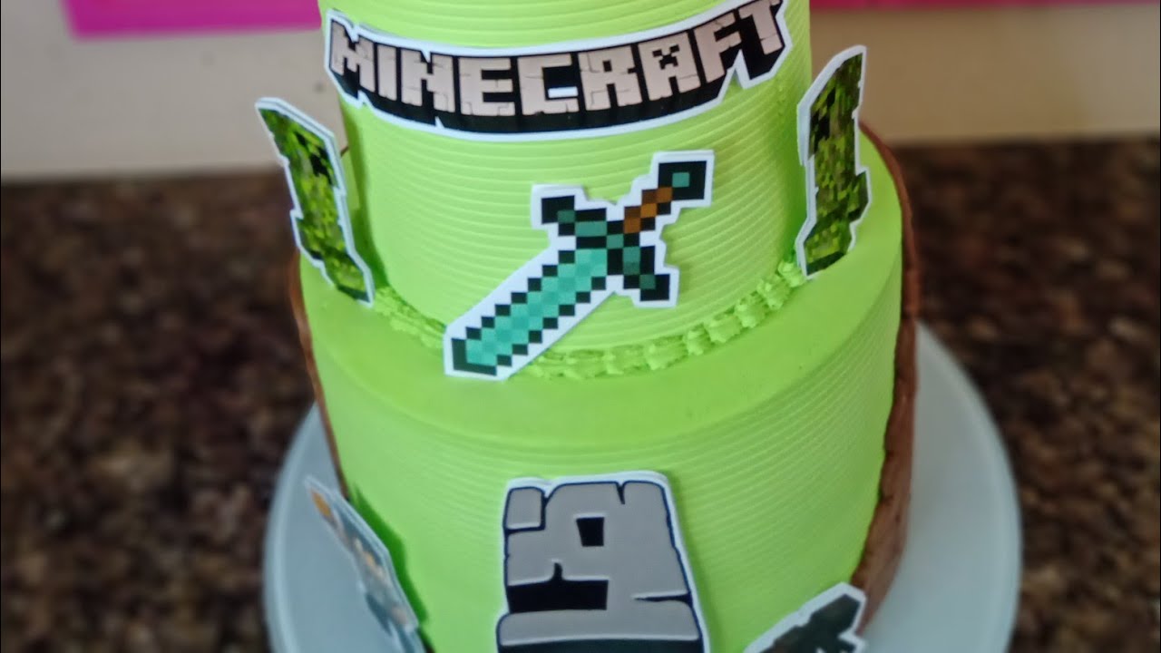 Sobreposição De Bolo Verdadeiro/ Bolo De Andar/Bolo Tema Minecraft/ Dicas #confeitaria #chantininho