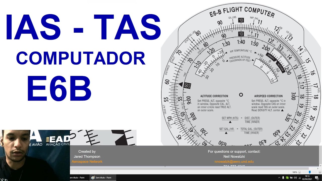 Conversão de VI (IAS) para VA (TAS) no Computador de Voo E6B. ✈ Cmte Dantas