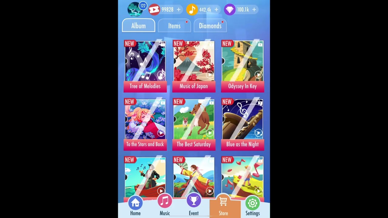 Piano Tiles 2 | New Update: 4.4.0 - 10th Anniversary, New Albums, Rewards, New Songs, etc [IOS]
