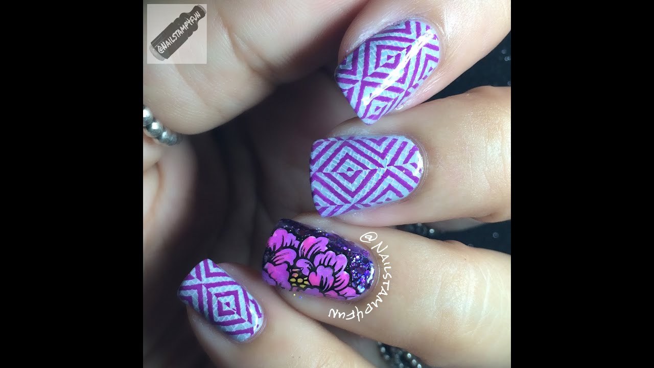 How to: Floral Nail Art Double Nail Stamping