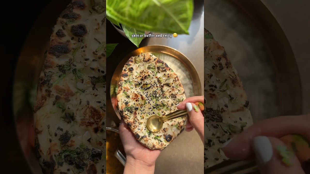 Garlic Naan at home without tandoor🤌🏼🤤 #garlicnaan #indianfood #dalmakhani #butternaan