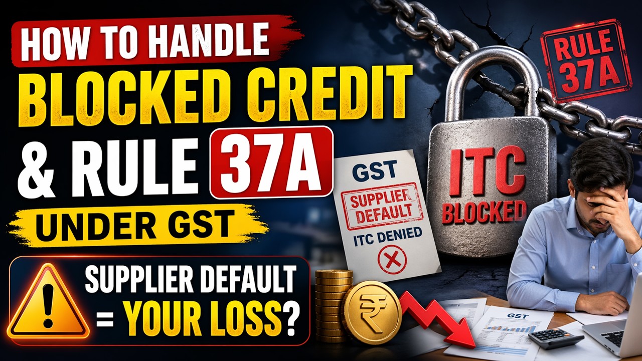 How to Handle Blocked Credit & Rule 37A under GST -  Supplier Default = Your Loss?