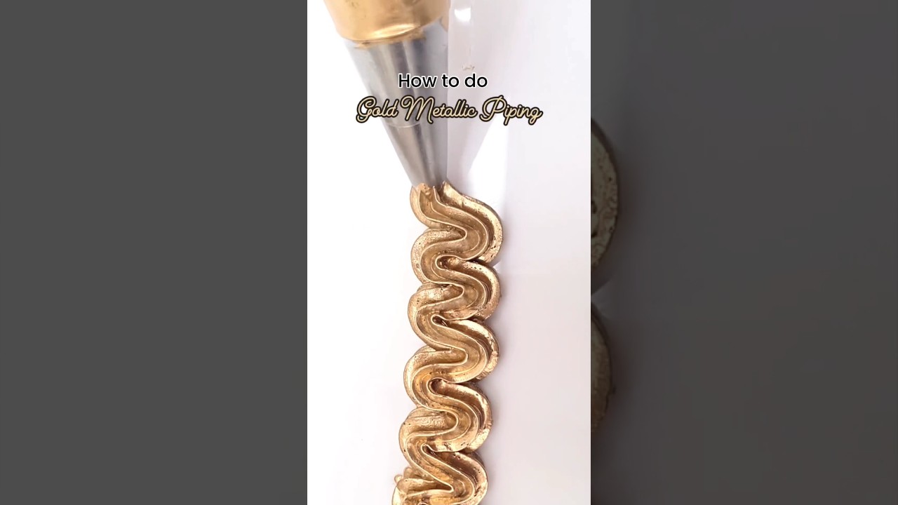 How to make golden cream frosting |easy trick for golden cream|golden butter cream decorations