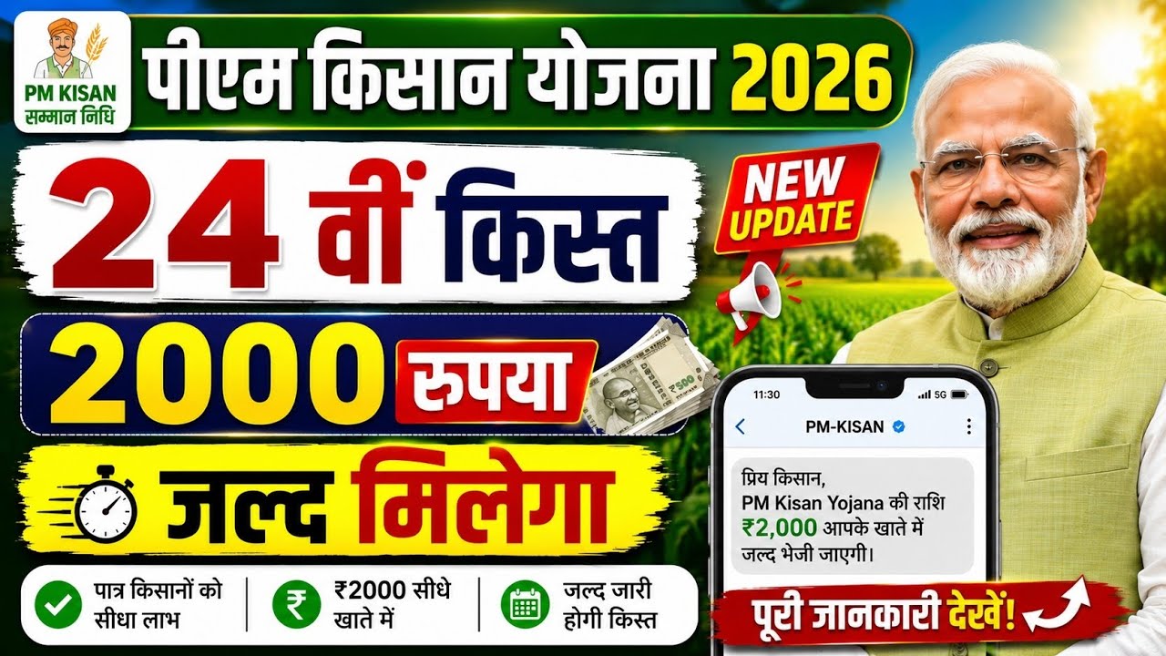 👳 pm kisan 24th installment date 2026 | pm kisan 24 kist kab aayegi | pm kisan 2000 installment 2026