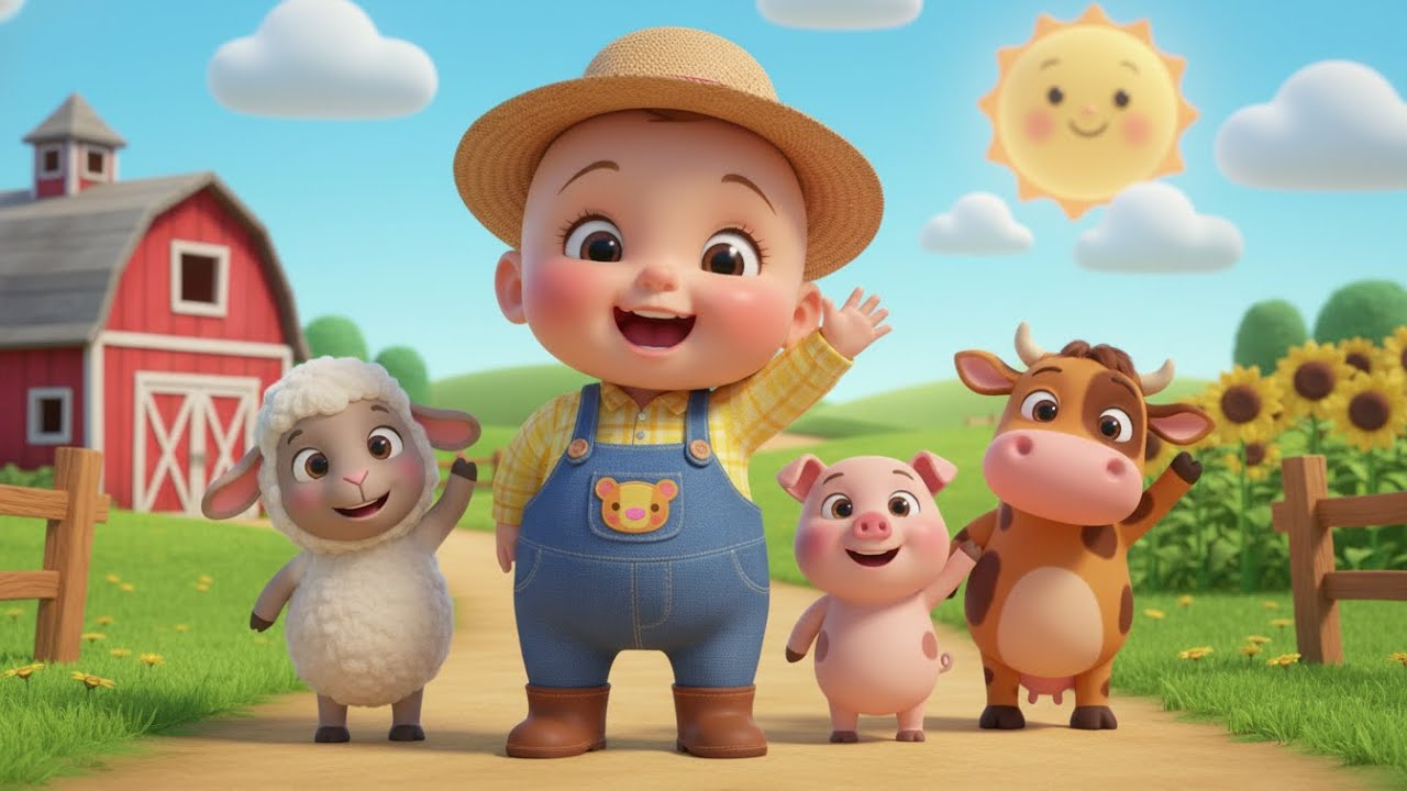 Farm Animals Morning Routine Song | kids nursery rhymes | Baby Song, Fun Farm Cartoon 🌞🐮🐔