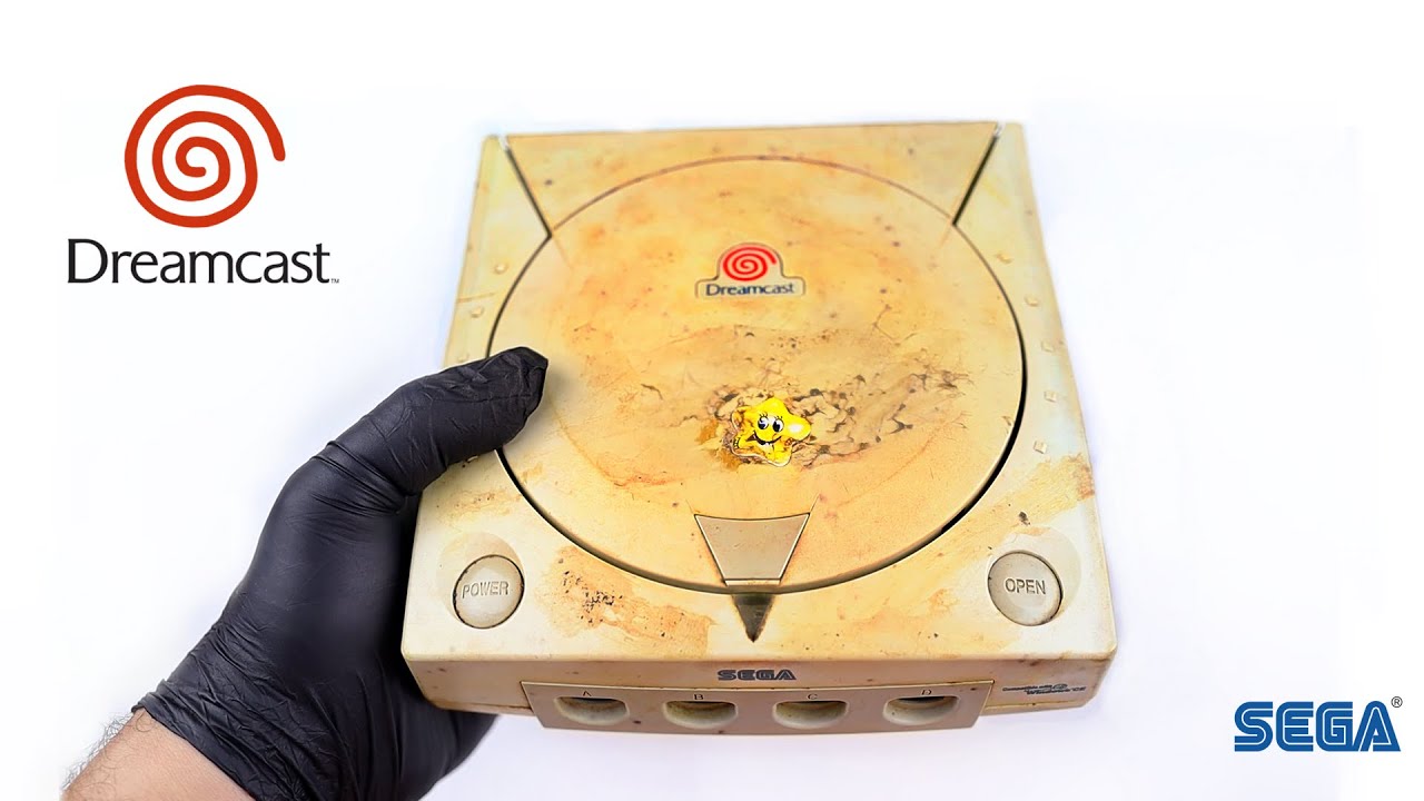 Восстановление пожелтевшей Sega Dreamcast — восстановление и ремонт ретро-консоли — ASMR
