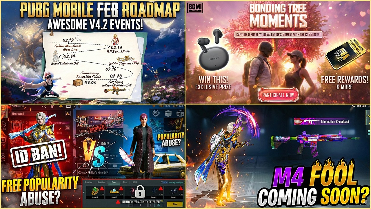 😱 BGMI FREE POPULARITY = ID BAN? || FEBURARY EVENT ROAD MAP || VALENTINE EVENT || M4 FOOL COMING?