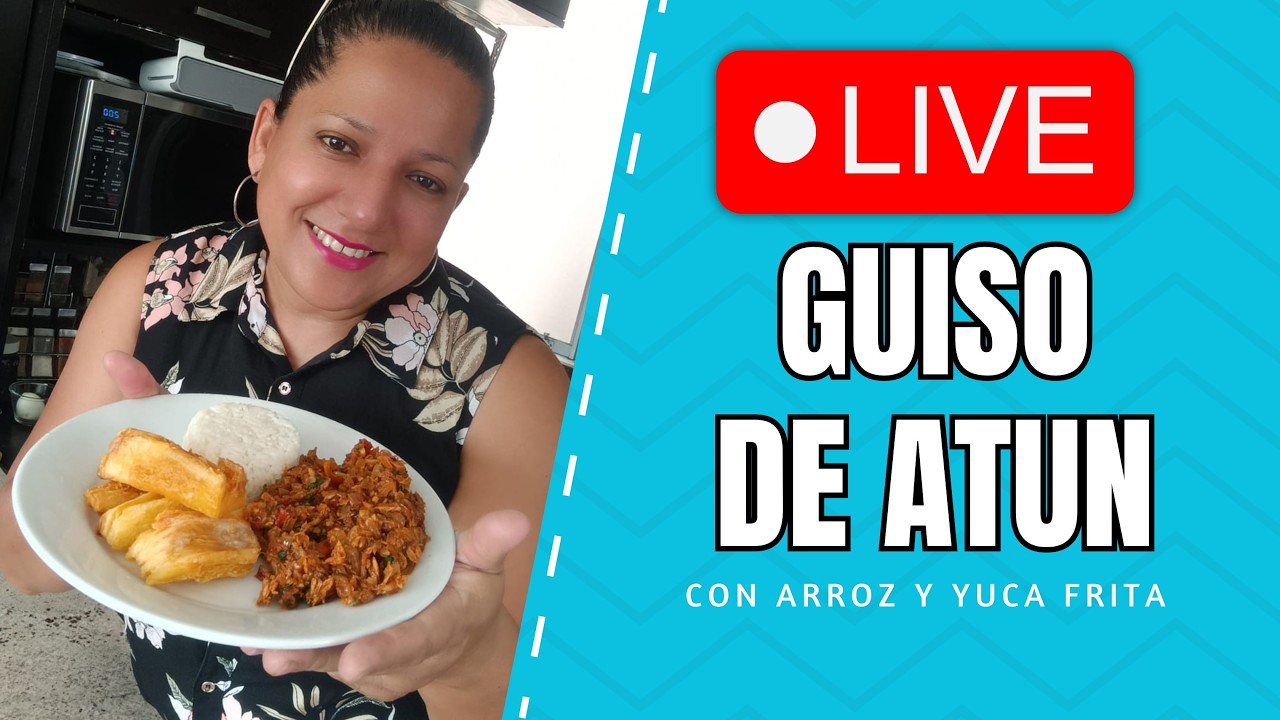 Guiso de atún con yuca frita | Almuerzo casero en vivo 🐟🍟