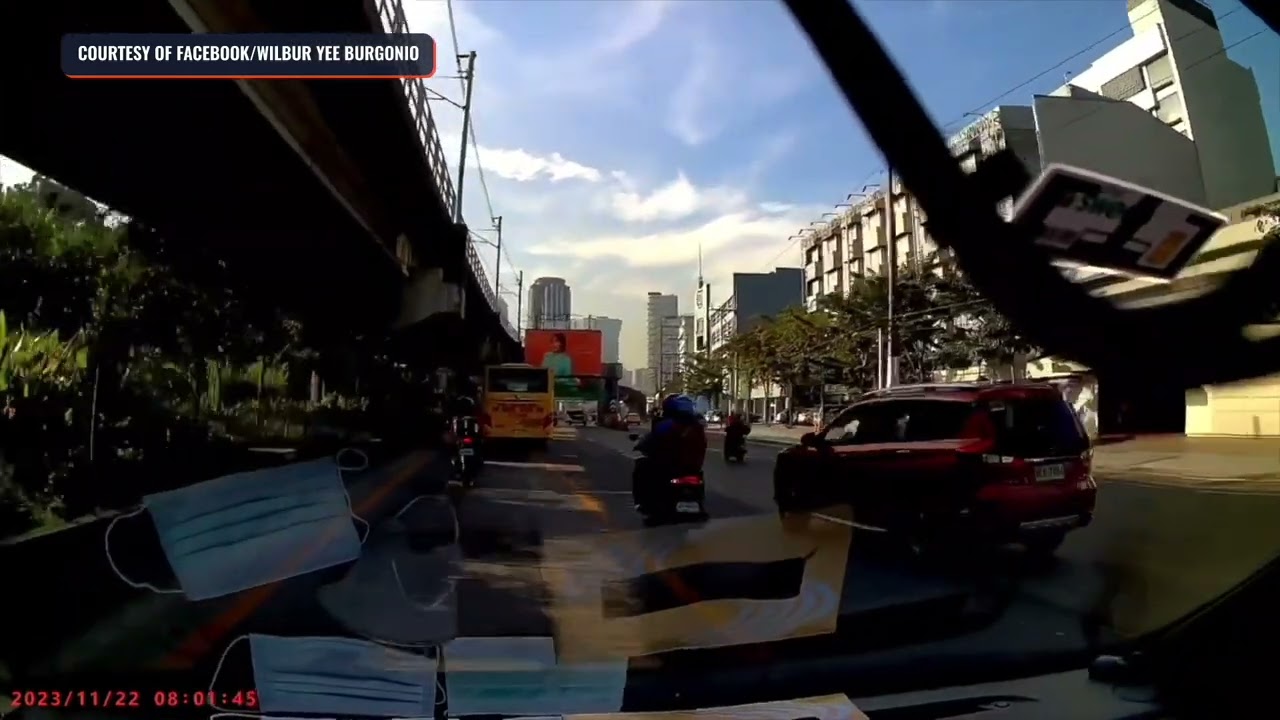 SUV sideswipes Angkas driver and passenger along EDSA Mandaluyong