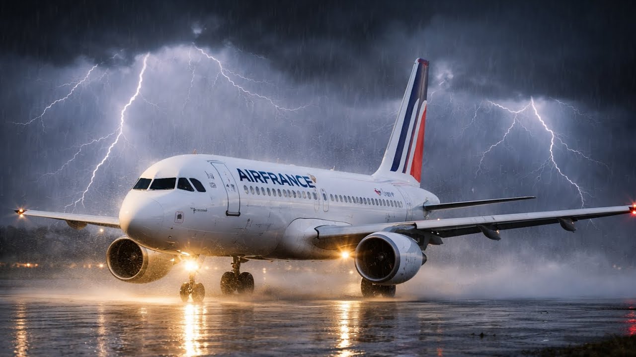 RFS - ROMA X MADRID com o A320-200 da AIR FRANCE (PARTE FINAL POUSANDO NUMA TEMPESTADE)