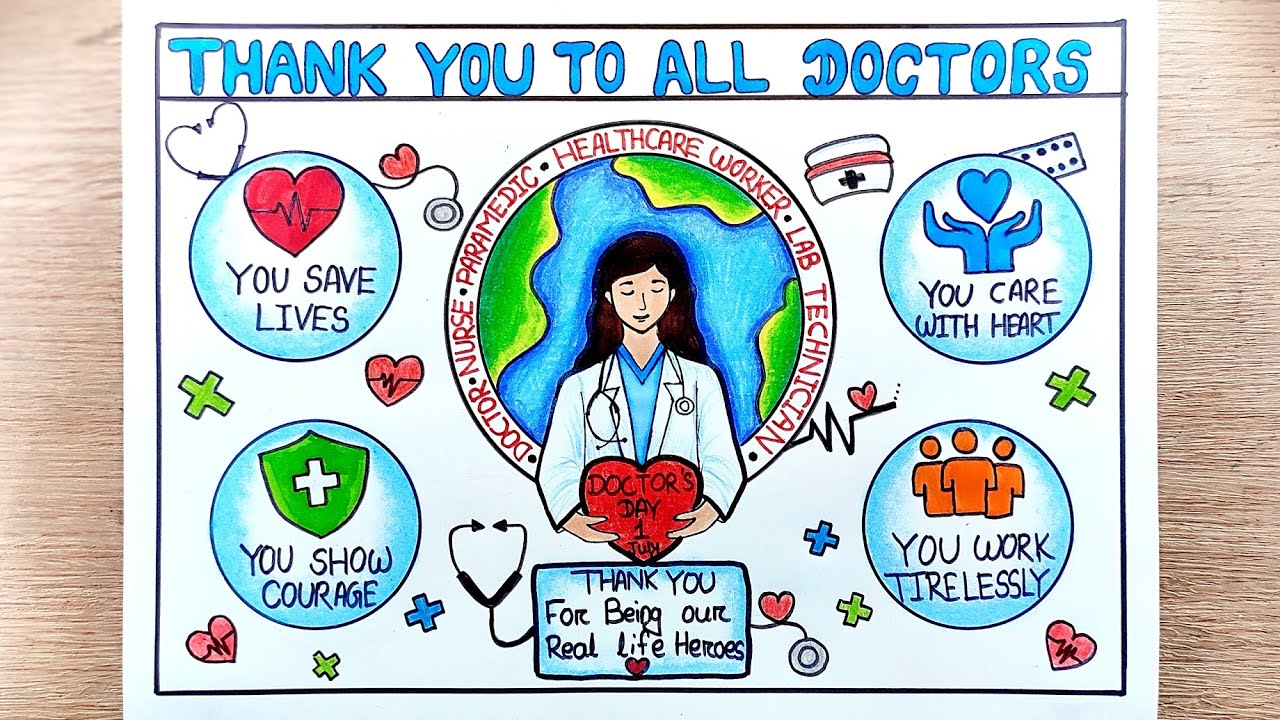 Doctor's Day Poster Drawing | National Doctors Day Drawing | Doctor's Day Drawing for Competition
